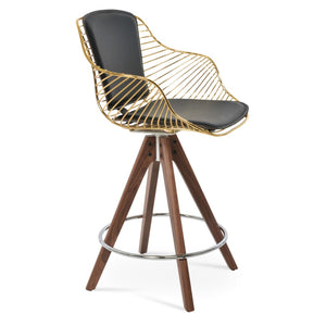 Soho Concept Zebra Arm Barstools & Counterstools - Ergonomic, Stylish Seating With Removable Pads & Adjustable Height Walnut,Gold,Black  Soho-concept-dining-chair-10082