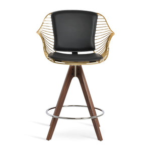 Soho Concept Zebra Arm Barstools & Counterstools - Ergonomic, Stylish Seating With Removable Pads & Adjustable Height Walnut,Gold,Black  Soho-concept-dining-chair-07259