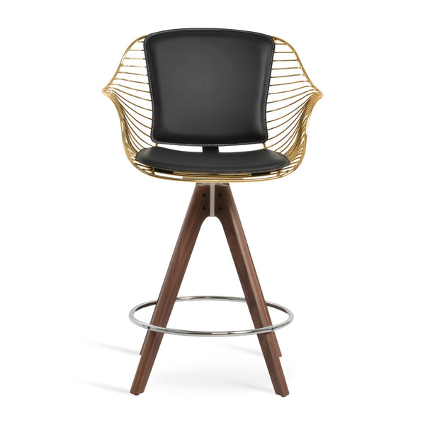 Soho Concept Zebra Arm Barstools & Counterstools - Ergonomic, Stylish Seating With Removable Pads & Adjustable Height Walnut,Gold,Black  Soho-concept-dining-chair-07259