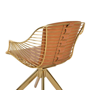 Soho Concept Zebra Arm Office Chair With Removable Leatherette Seat Pad - Ergonomic Design, 350 Lbs Capacity Gold  Soho-concept-dining-chair-06363