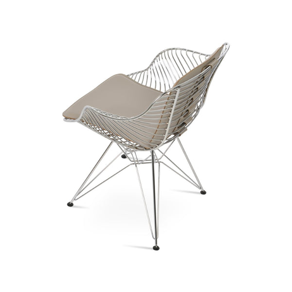 Soho Concept Zebra Arm Office Chair With Removable Leatherette Seat Pad - Ergonomic Design, 350 Lbs Capacity Chrome  Soho-concept-dining-chair-06365