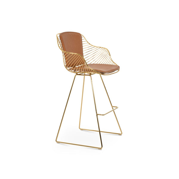 Soho Concept Zebra Arm Barstools & Counterstools - Ergonomic, Stylish Seating With Removable Pads & Adjustable Height Gold  Soho-concept-dining-chair-10087