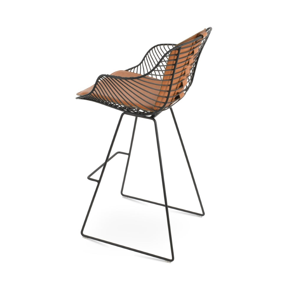 Soho Concept Zebra Wire Barstools & Counterstools - Stylish Steel Frame With Removable Pads For Indoor/Outdoor Use Black  Soho-concept-dining-chair-10136