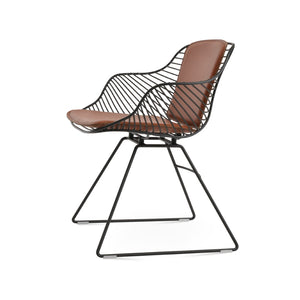 Soho Concept Zebra Wire Armchair - Stylish Black Steel Frame, Removable Seat Pad & 5-year Guarantee For Comfort Black  Soho-concept-dining-chair-06395