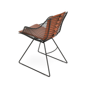 Soho Concept Zebra Wire Armchair - Stylish Black Steel Frame, Removable Seat Pad & 5-year Guarantee For Comfort Black  Soho-concept-dining-chair-06395