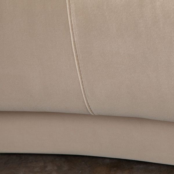 Diamond Sofa Zelda Curved Armless Sofa In Light Camel Performance Velvet With Stylish Accent Pillow - Chic Design! Camel Fabric Zeldaaslca