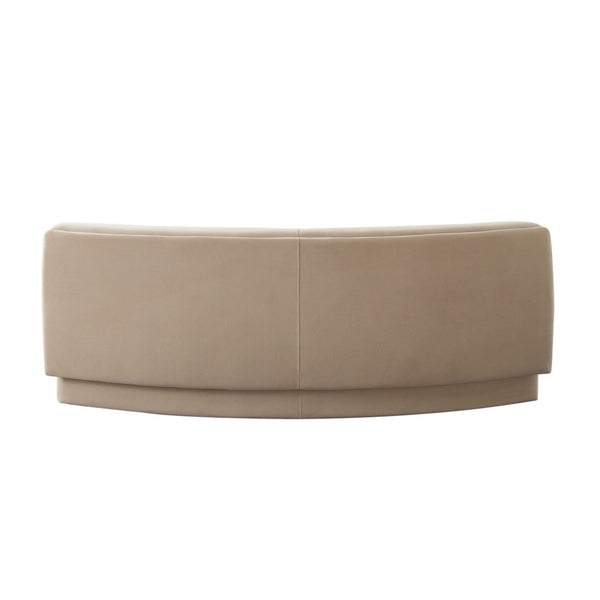 Diamond Sofa Zelda Curved Armless Sofa In Light Camel Performance Velvet With Stylish Accent Pillow - Chic Design! Camel Fabric Zeldaaslca