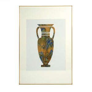 Zentique Grecian Vase Art Print - Elegant Home Decor With Beige, Blue & Gold For Timeless Sophistication Beige,Blue,Gold Iron,Paper,Glass Zen-180503-3