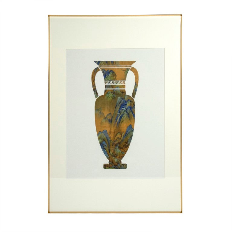 Zentique Grecian Vase Art Print — Classic Greek Pottery Motif, Matte Paper, Iron Frame, Glass Cover, 32x47cm ZEN-180503-3