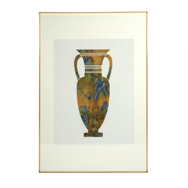 Zentique Grecian Vase Art Print — Classic Greek Pottery Motif, Matte Paper, Iron Frame, Glass Cover, 32x47cm ZEN-180503-3