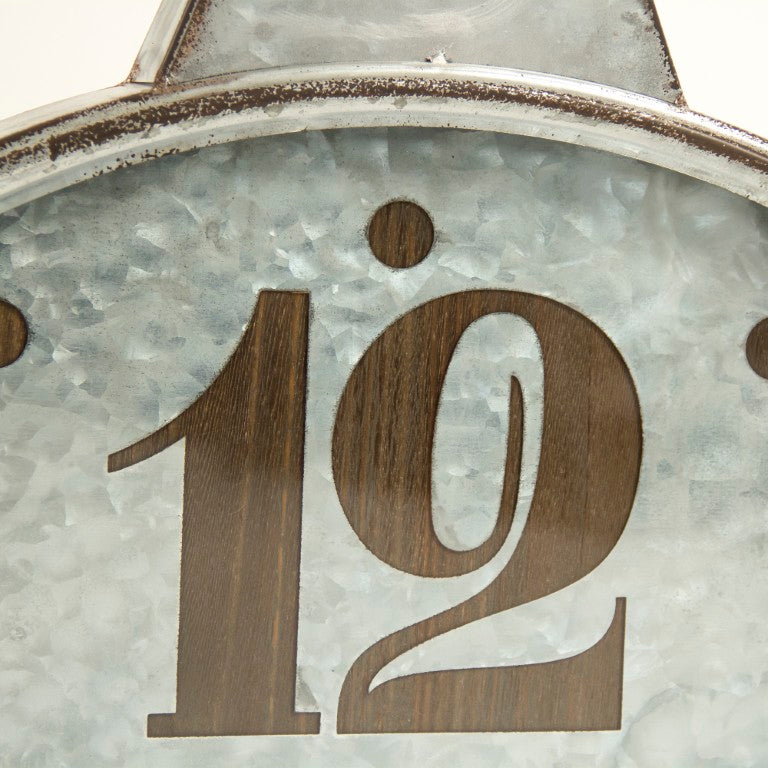 Zentique Retro Metal Wall Clock Vintage-Style 24x32in Bold Numerals Glass Face Quartz Movement Durable Finish ZEN-51073