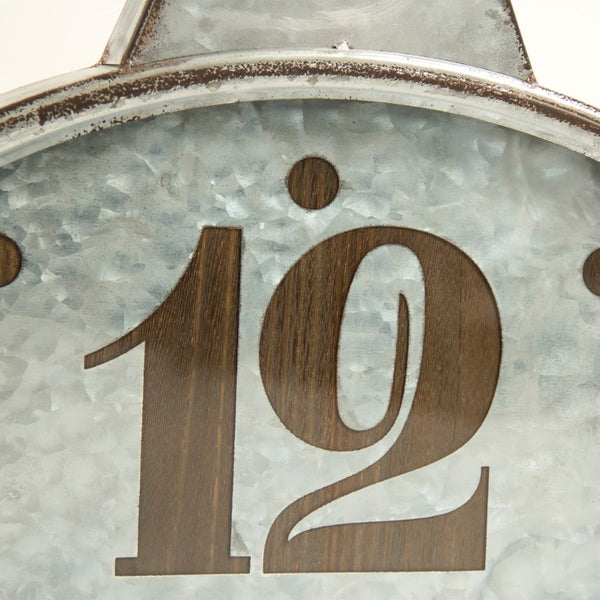 Zentique Retro Metal Wall Clock Vintage-Style 24x32in Bold Numerals Glass Face Quartz Movement Durable Finish ZEN-51073