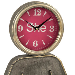Zentique Girl Decorative Wall Clock with Stylized Silhouette, Metal & Glass, 25in Height, Modern Nursery Accent ZEN-55206A