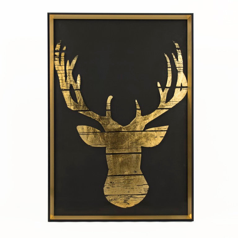 Zentique Deer Metal & Glass Art Print — Minimalist Forest Wall Decor 28x40cm, Ready-to-Hang, Perfect Gift for Nature Lovers ZEN-BJ003B