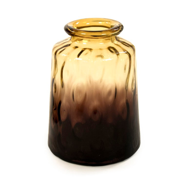 Zentique Amber Ombre Glass Jar 9x11" — Warm Layered Amber-to-Light Finish, Large Decorative Vase for LEDs, Botanicals, Centerpieces ZEN-JY643