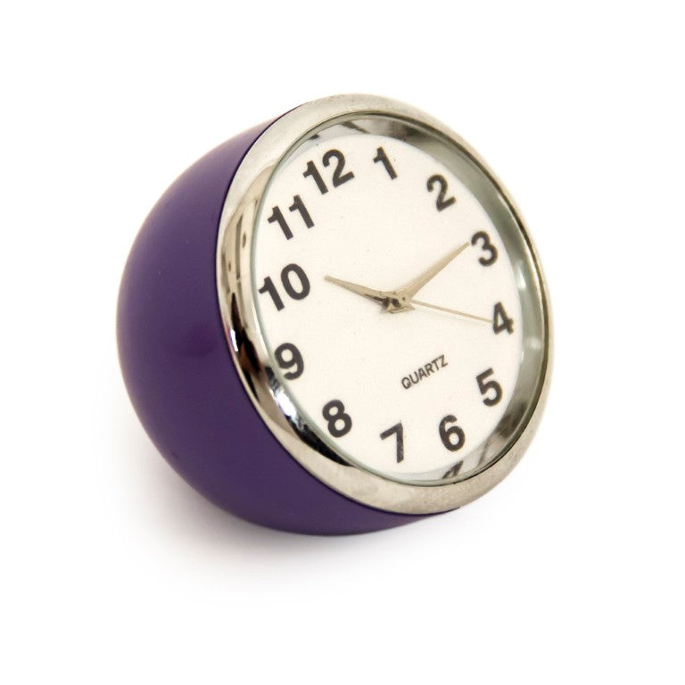 Zentique Purple Mini Table Clock Cubic 2" Desk Accent — Vibrant Purple Finish, Glass Face, Compact & Durable ZEN-MC Purple