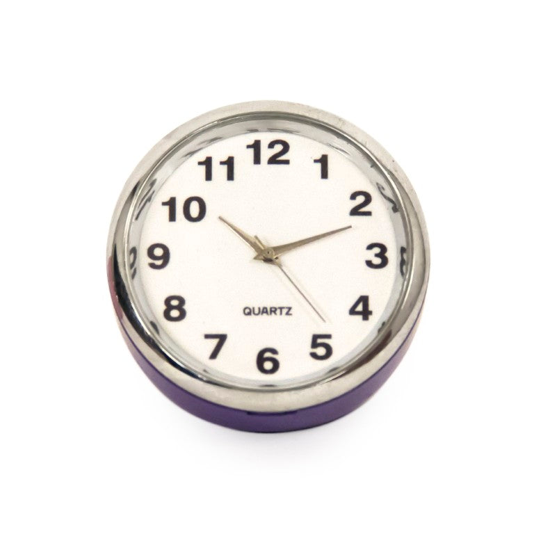 Zentique Purple Mini Table Clock Cubic 2" Desk Accent — Vibrant Purple Finish, Glass Face, Compact & Durable ZEN-MC Purple
