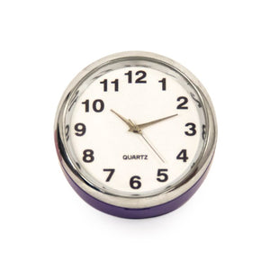 Zentique Purple Mini Table Clock Cubic 2" Desk Accent — Vibrant Purple Finish, Glass Face, Compact & Durable ZEN-MC Purple