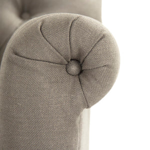 Lorraine Tufted Arm Chair Limed Grey Oak, Grey Linen ZEN026 E272 A048 Zentique