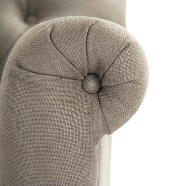 Lorraine Tufted Arm Chair Limed Grey Oak, Grey Linen ZEN026 E272 A048 Zentique