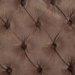 Lorraine Tufted Arm Chair Limed Grey Oak, Brown Velvet ZEN026 E272 V011 Zentique