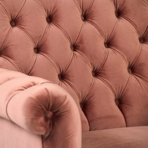 Lorraine Tufted Arm Chair Limed Grey Oak, Rose Velvet ZEN026 E272 V069 Zentique