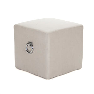 Zentique Karina Solid Oak Stool with Linen Upholstery — Compact, Modern Seating for Kitchen, Entryway, Home Decor Natural Linen ZEN02 A003
