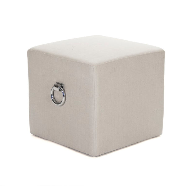 Zentique Karina Solid Oak Stool with Linen Upholstery — Compact, Modern Seating for Kitchen, Entryway, Home Decor Natural Linen ZEN02 A003