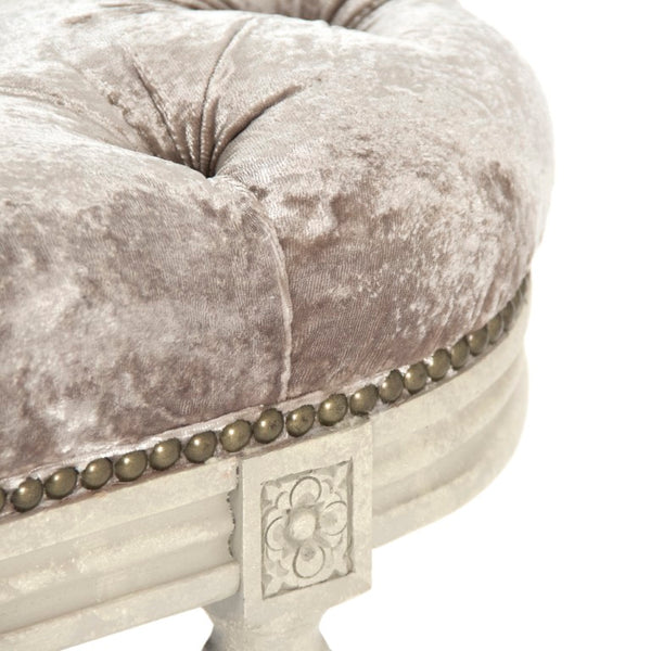 Zentique Michel Tufted Bench Crushed Velvet on Oak Frame — Deep Button Tufting, Cushioned Seating, Entryway Accent ZEN03 309 A