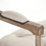 Nicolas Tufted Bench Limed Grey Oak, Natural Linen ZEN04 E272 A003 Zentique