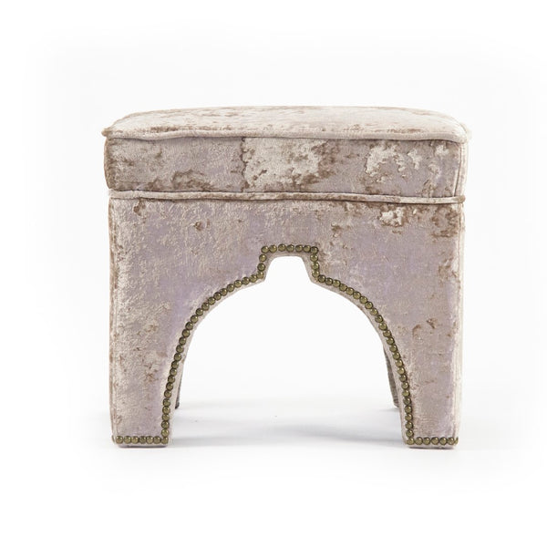 Marnix Cubic Stool Crushed Champagne Velvet ZEN05 A Zentique