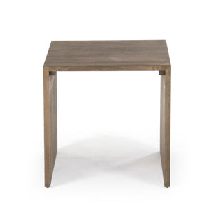 Zentique Ava Recycled Oak End Table — Compact 21.5” Square Nightstand, Sustainable Warm-Grain Accent Piece ZEN100-55
