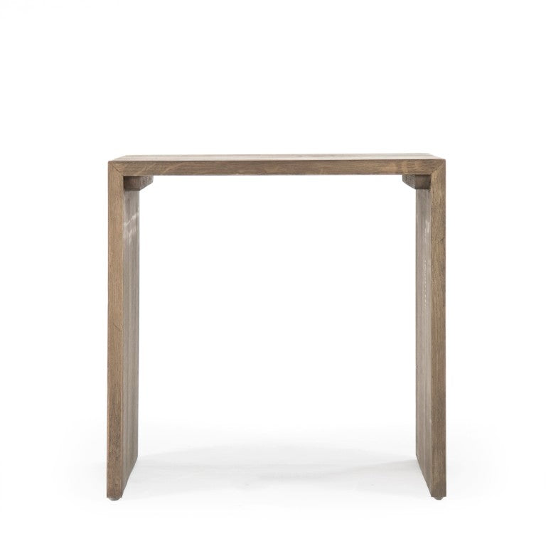 Zentique Ava Recycled Oak End Table — Compact 21.5” Square Nightstand, Sustainable Warm-Grain Accent Piece ZEN100-55