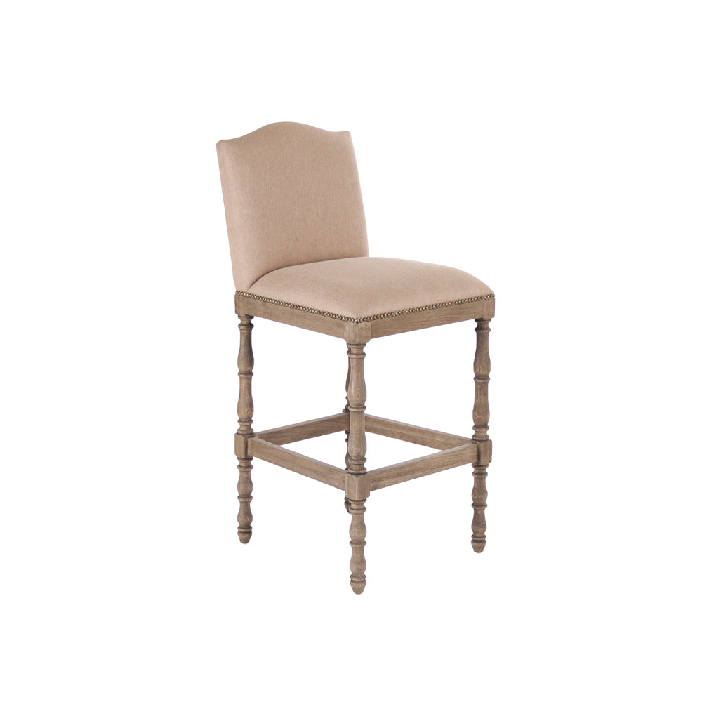 Aria Bar Stool Recycled Oak, Linen/Cotton ZEN101 Barstool Zentique