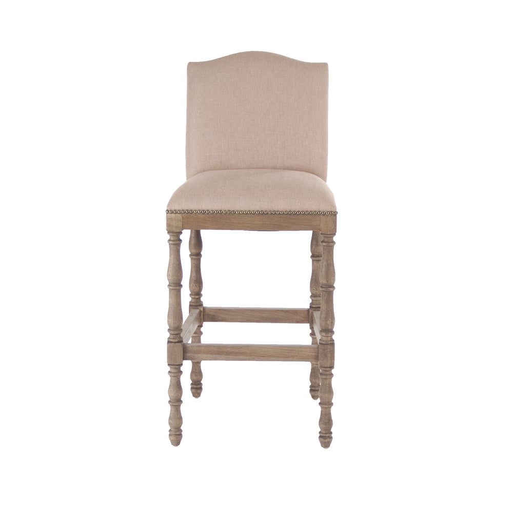 Aria Bar Stool Recycled Oak, Linen/Cotton ZEN101 Barstool Zentique
