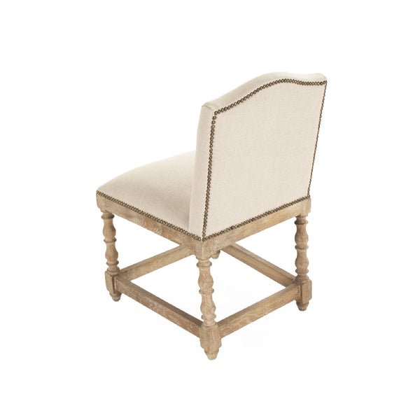 Aria Cafe Stool Limed Grey Oak, Natural Linen ZEN101 E272 A003 Zentique