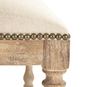 Aria Cafe Stool Limed Grey Oak, Natural Linen ZEN101 E272 A003 Zentique