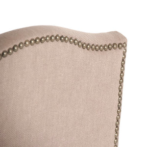 Zentique Aria Recycled Oak Counter Stool with Linen-Cotton Upholstery, Ergonomic Back & Footrest, 40.25" ZEN101 Counter