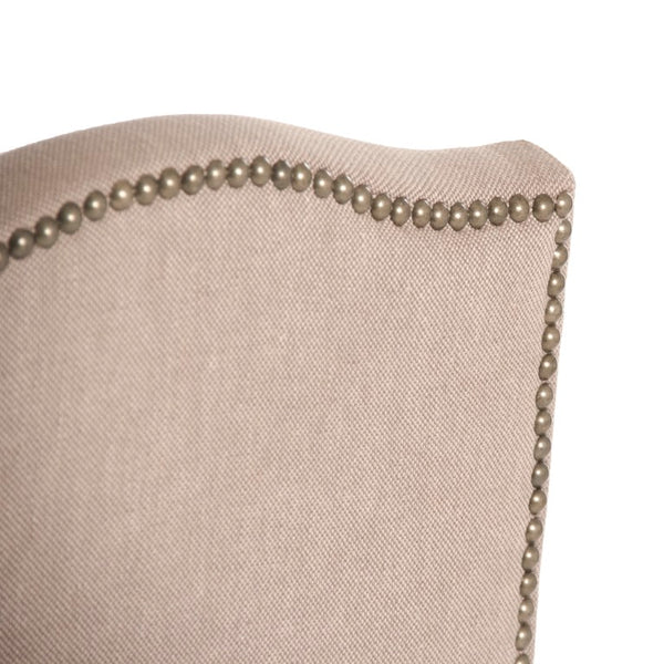 Zentique Aria Recycled Oak Counter Stool with Linen-Cotton Upholstery, Ergonomic Back & Footrest, 40.25" ZEN101 Counter