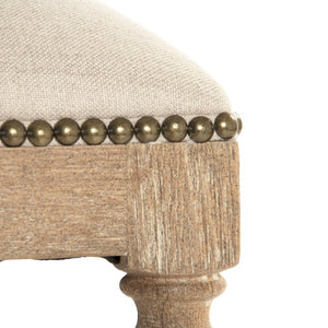 Zentique Aria Oak Counter Stool with Linen Upholstery — Padded Seat, Contoured Back, Durable Solid Oak Frame (97 chars) ZEN101 Counter E272 A003