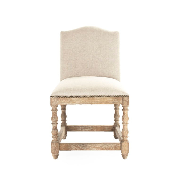 Zentique Aria Oak Cafe Stool with Cushioned Linen Seat — Scandinavian Modern Design, Durable Solid Oak Frame (W19 H32.75) ZEN101 E272 A003