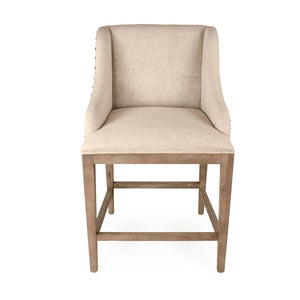 Connor Counter Stool Limed Grey Oak, Natural Cream Linen ZEN102 Counter E272 A015-A Zentique