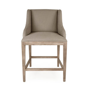 Connor Counter Stool Limed Grey Oak, Grey Linen ZEN102 Counter E272 A048 Zentique