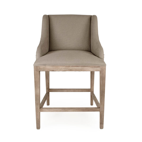 Connor Counter Stool Limed Grey Oak, Grey Linen ZEN102 Counter E272 A048 Zentique