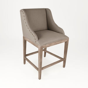 Connor Counter Stool Limed Grey Oak, Grey Linen ZEN102 Counter E272 A048 Zentique