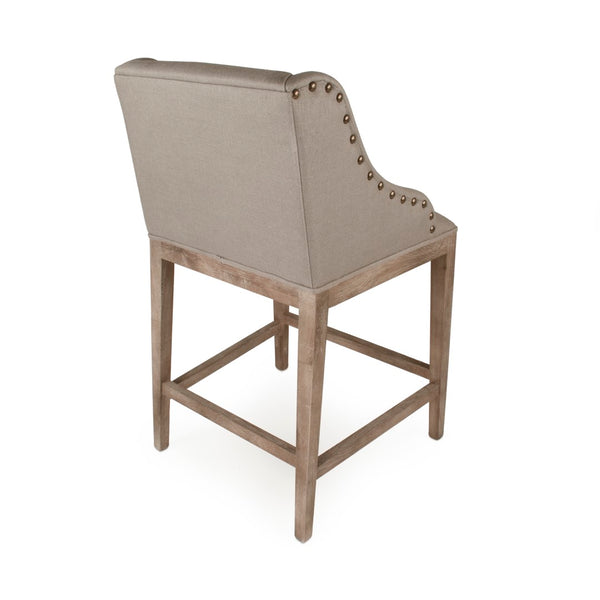 Connor Counter Stool Limed Grey Oak, Grey Linen ZEN102 Counter E272 A048 Zentique