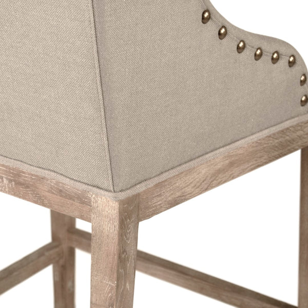 Connor Counter Stool Limed Grey Oak, Grey Linen ZEN102 Counter E272 A048 Zentique