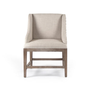 Connor Cafe Stool Recycled Oak, Linen/Cotton ZEN102 Zentique