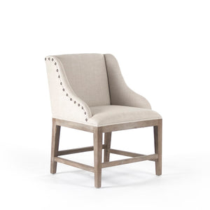 Connor Cafe Stool Recycled Oak, Linen/Cotton ZEN102 Zentique