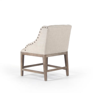 Connor Cafe Stool Recycled Oak, Linen/Cotton ZEN102 Zentique